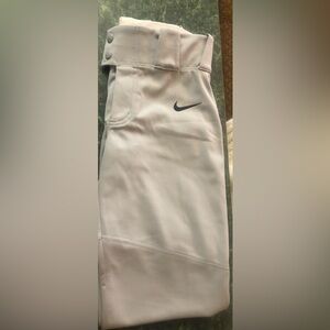 Nike boys Light Gray athletic pants Black Swoosh